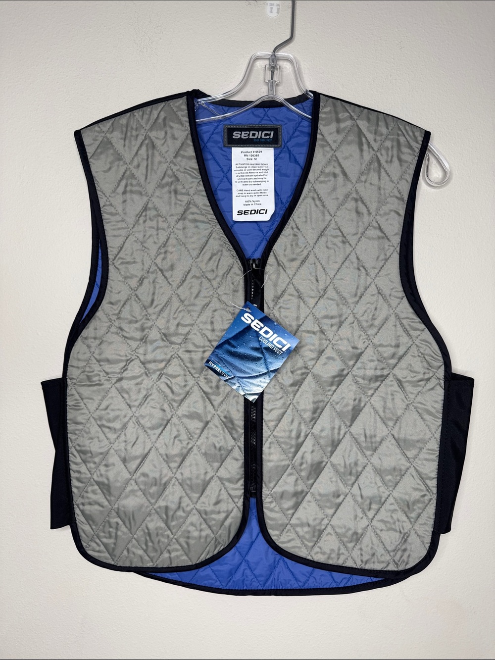 Sedici Cooling Waterproof Vest Gray & Blue M